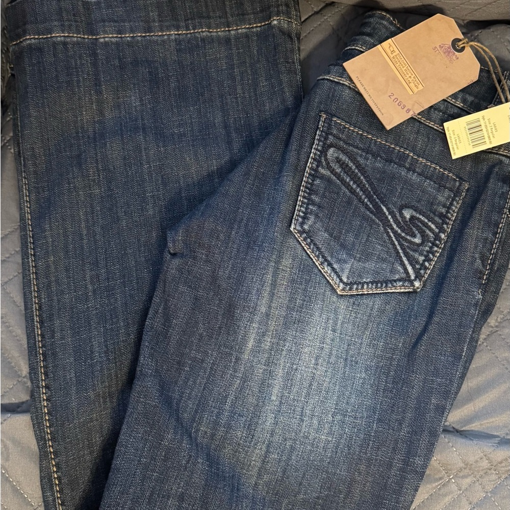 Stetson Womens Blue Cotton Blend Vertical Seaming city Trouser Jeans